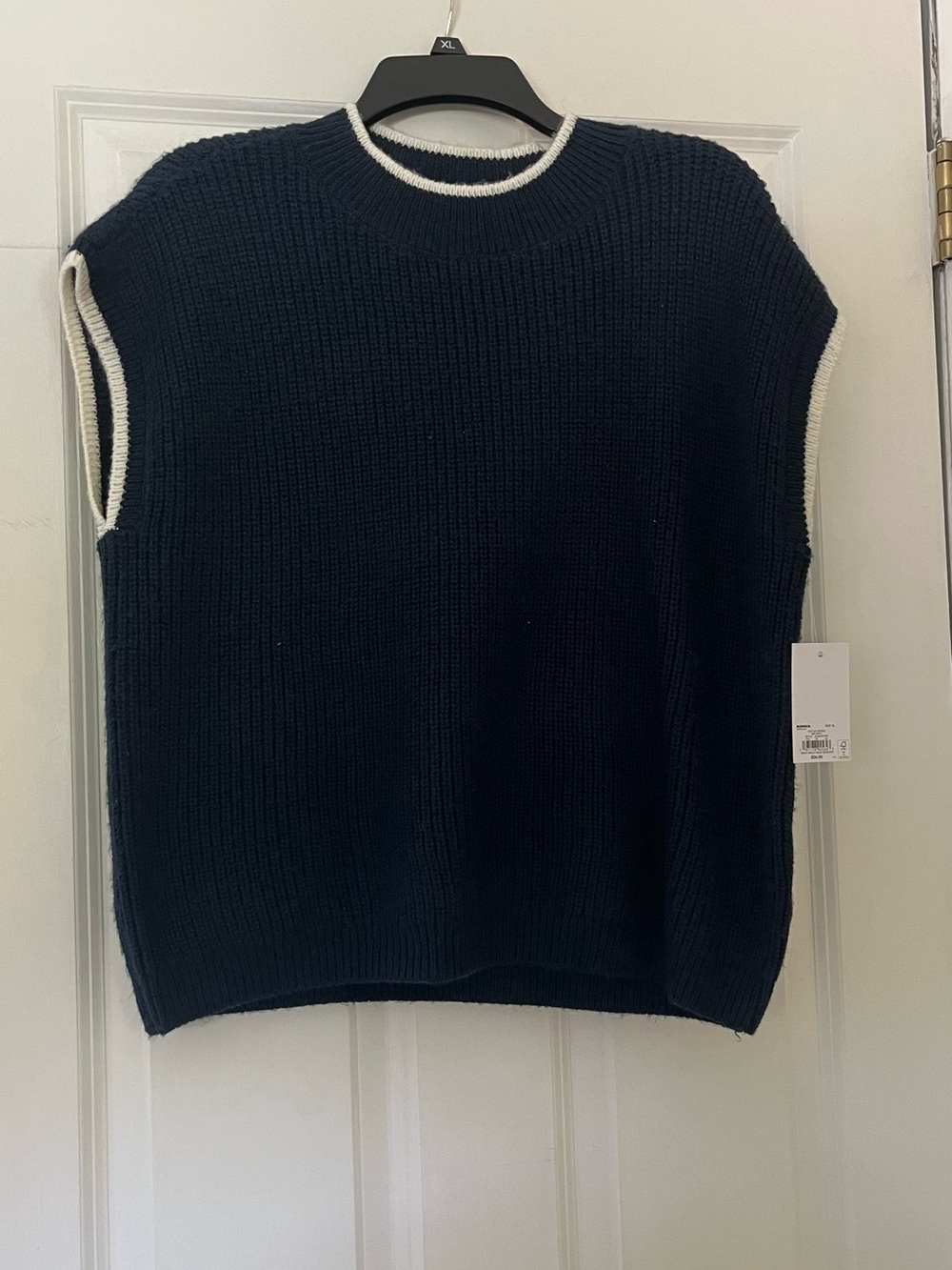 SO Navy Sweater Vest with White Trim